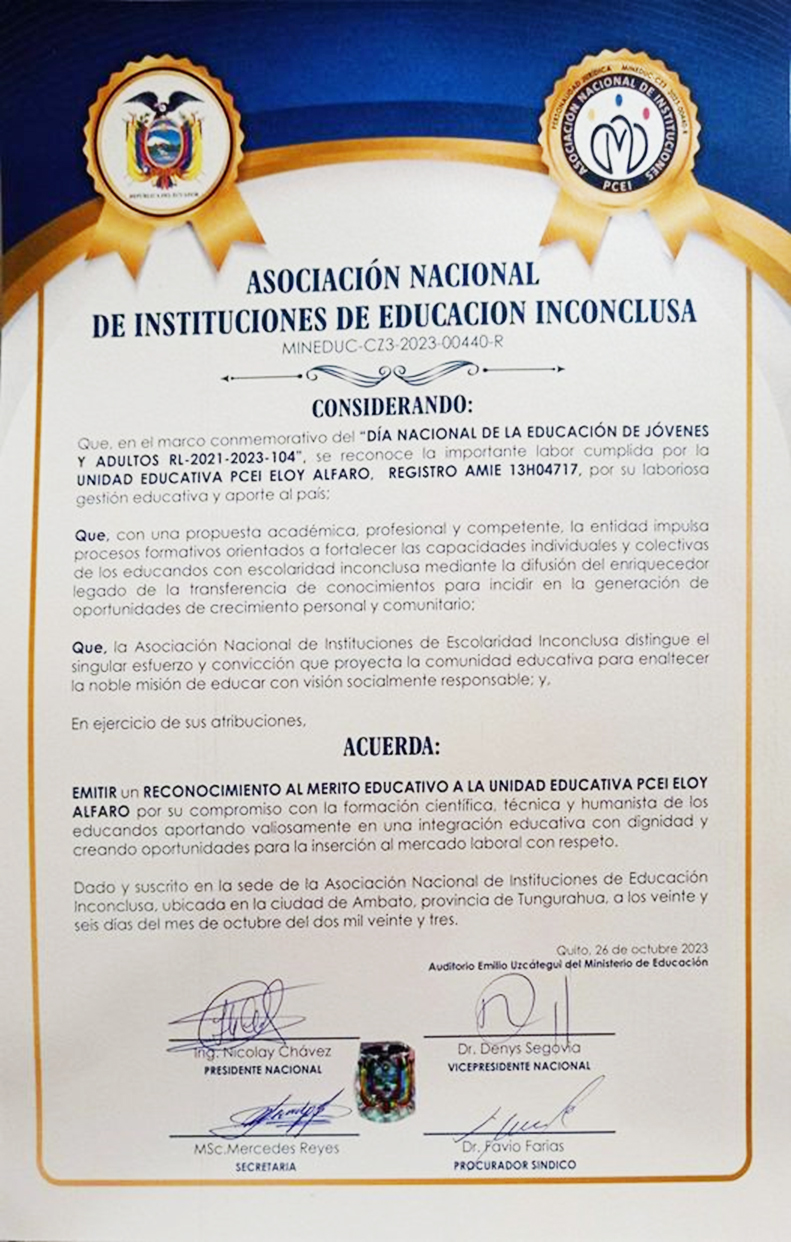 Reconocimientos Institucionales